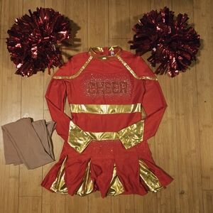Red and Gold Cheerleader Dance Costume for Kids